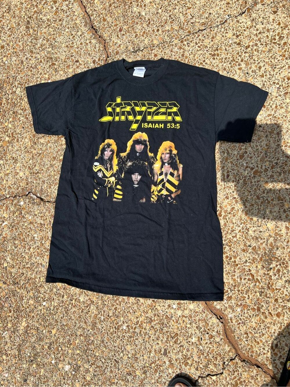 Vintage Y2K Stryper 80s band T Shirt To Hell with the devil M hair metal rock
